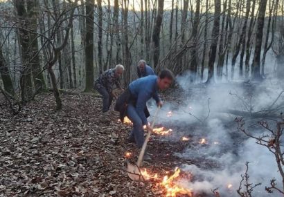 ۱۰ هکتار از اراضی ملی سیاهکل در آتش سوخت